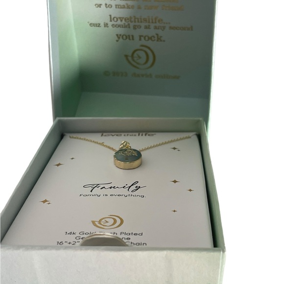 Love This Life Family Tree Amazonite & Heart Charm Necklace 16” Adjustable - Picture 5 of 9